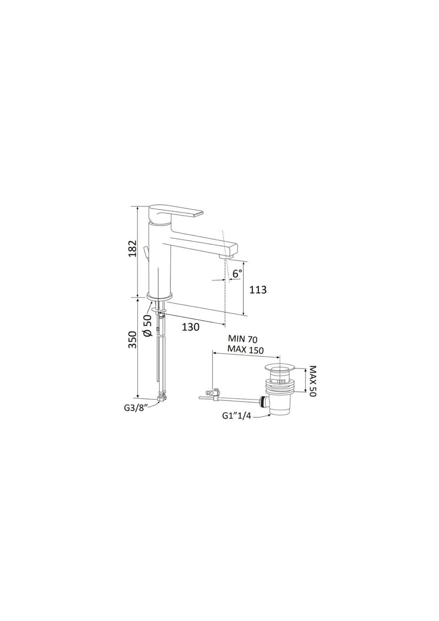 Miscelatore monocomando lavabo Mariani Artic Medio