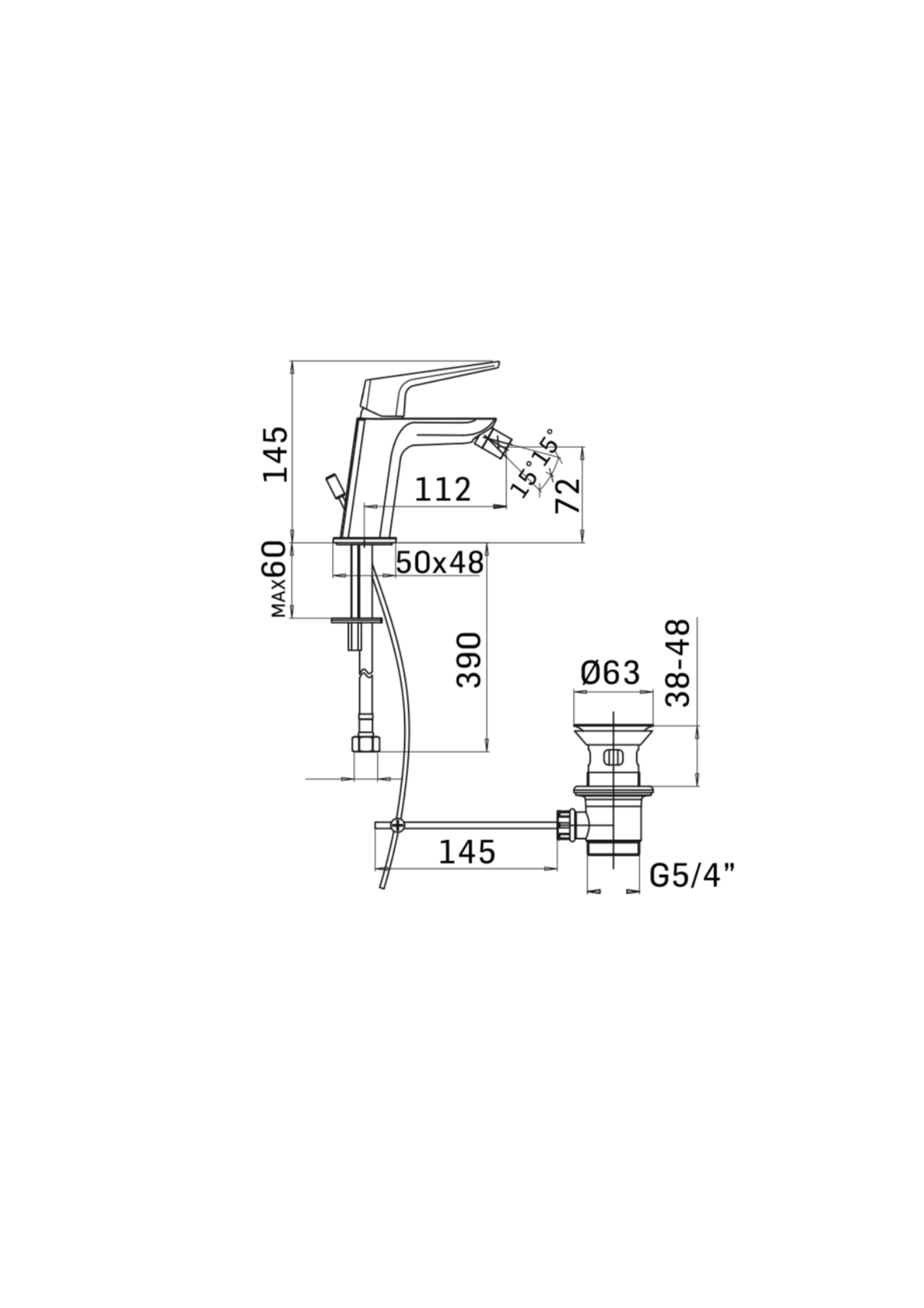 Miscelatore monocomando bidet Mamoli Spartaco
