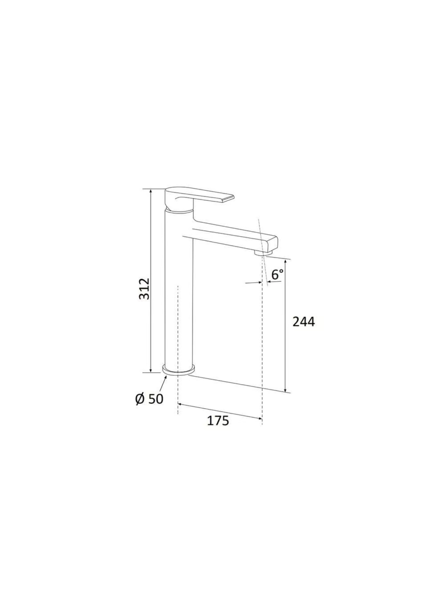 Miscelatore monocomando lavabo Mariani Artic Alto