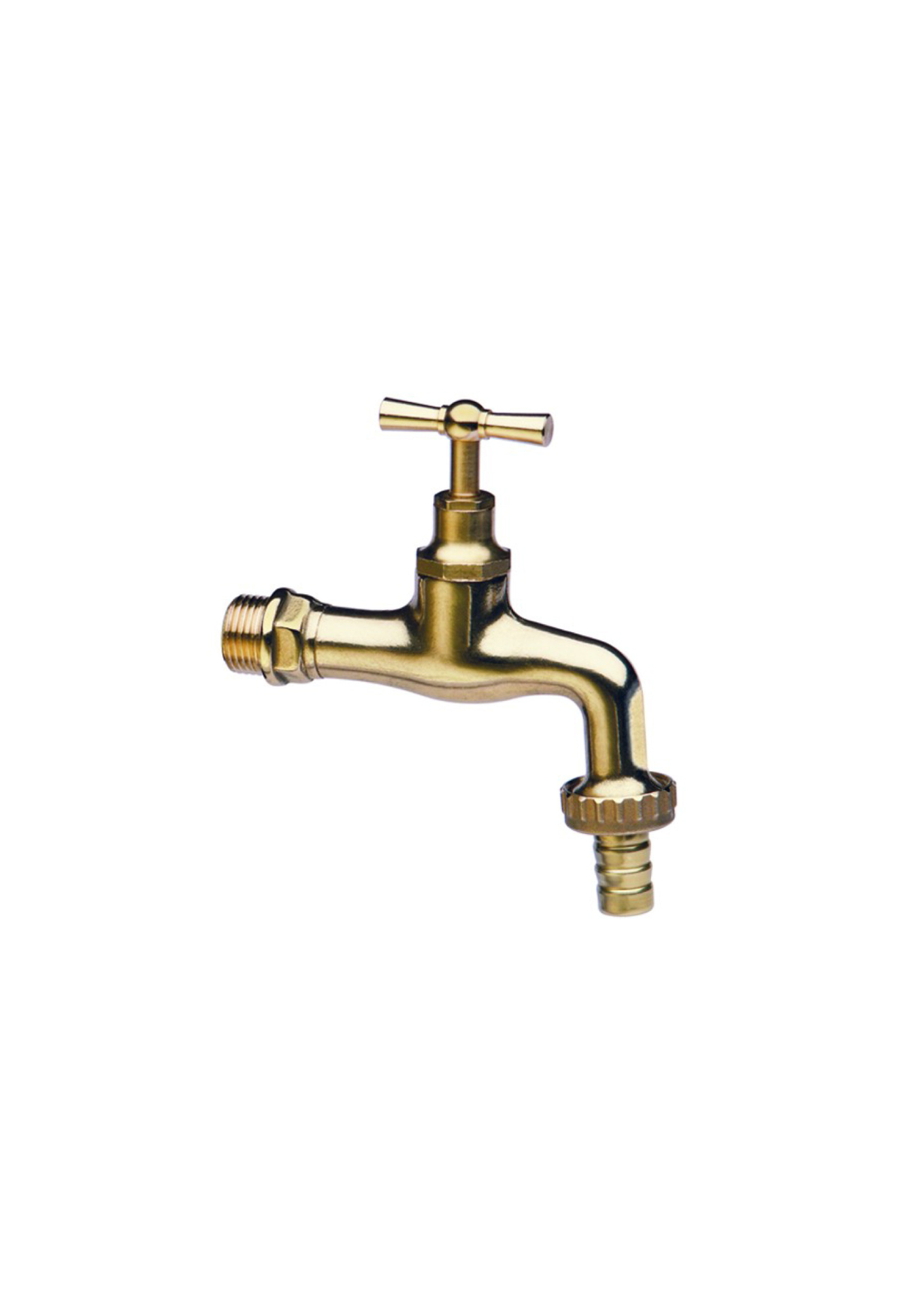 Rubinetto portagomma ottone lucido 1/2