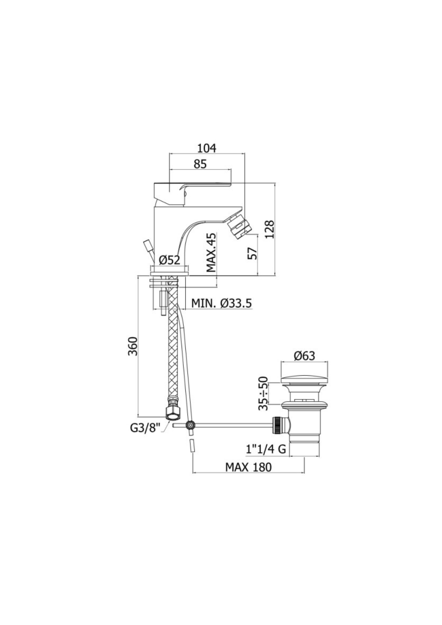 Miscelatore monocomando bidet Paffoni Blu