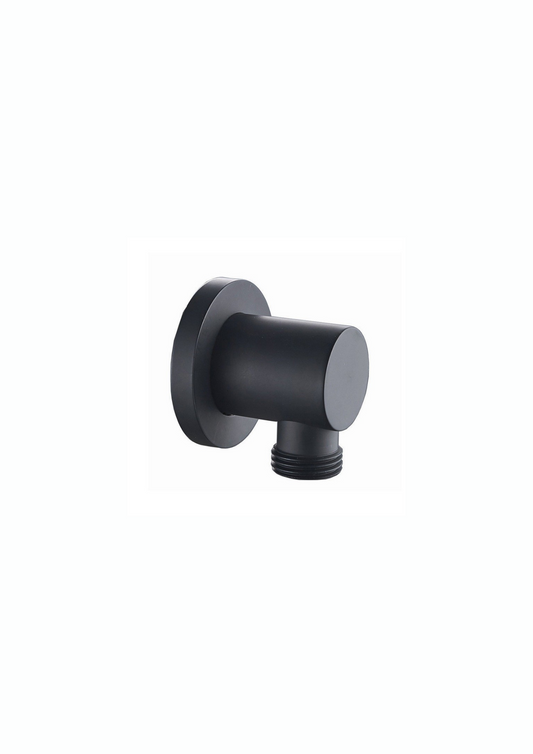 Presa acqua doccia nera opaca tonda ottone 1/2